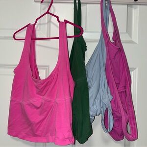 VS Pink Lounge longline bras, Set of 4- Pink, Green, Blue and bluish pink? Sz S